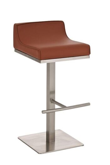 Tabouret de bar Graz marron clair 44x44x90 cuir artificiel marron clair acier inoxydable 1