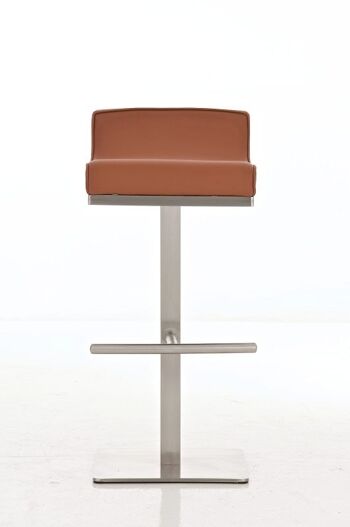 Tabouret de bar Graz marron clair 44x44x90 cuir artificiel marron clair acier inoxydable 2