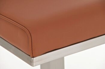 Tabouret de bar Graz marron clair 44x44x90 cuir artificiel marron clair acier inoxydable 5