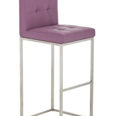 Bar stool Edinburgh E77 purple 45x41x103.5 purple artificial leather stainless steel