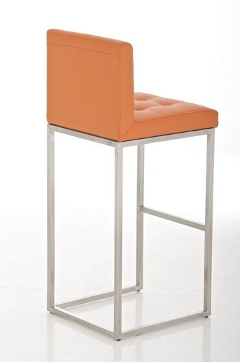 Tabouret de bar Edinburgh E77 orange 45x41x103.5 simili cuir orange acier inoxydable 3