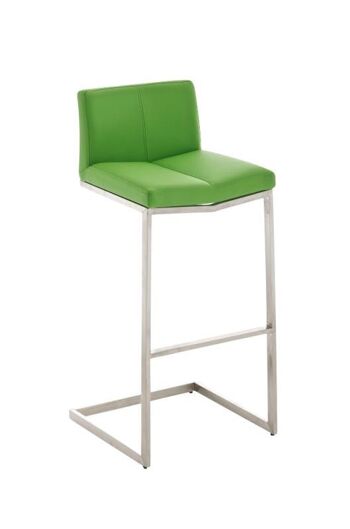 Tabouret de bar Kos végétal 43x45x99 cuir artificiel végétal acier inoxydable