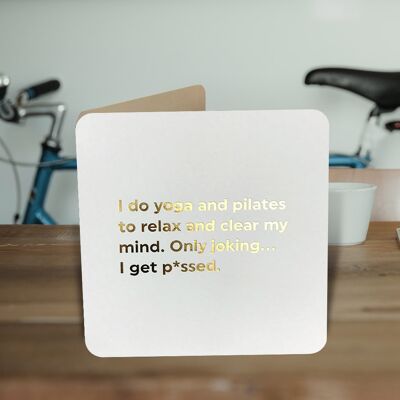 Yoga And Pilates Funny Birthday Card