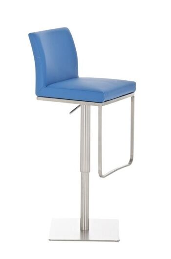 Tabouret de bar Panama E simili cuir bleu 44x42x86 simili cuir bleu acier inoxydable 1