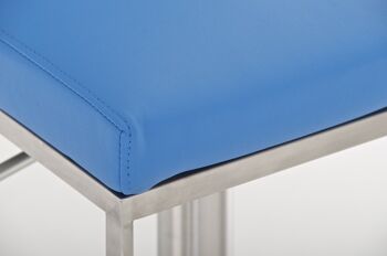 Tabouret de bar Panama E simili cuir bleu 44x42x86 simili cuir bleu acier inoxydable 3