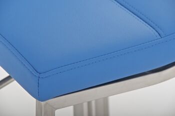 Tabouret de bar Lima acier inoxydable bleu 43,5x45x80 cuir artificiel bleu acier inoxydable 4