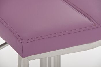 Tabouret de bar Lima acier inoxydable violet 43,5x45x80 cuir artificiel violet acier inoxydable 4