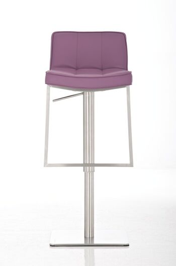 Tabouret de bar Seoul violet 46x43x79,5 cuir artificiel violet acier inoxydable 2