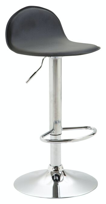 Tabouret de bar Lana noir 38x38x93 similicuir noir Métal chromé 1