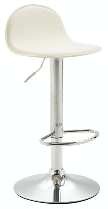 Tabouret de bar Lana crème 38x38x93 similicuir crème Métal chromé 1