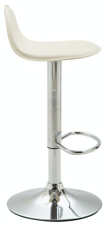 Tabouret de bar Lana crème 38x38x93 similicuir crème Métal chromé 2