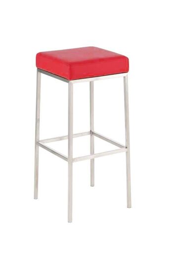 Tabouret de bar Montreal E80 rouge 37x37x80 similicuir rouge métal 1