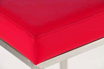 Tabouret de bar Montreal E80 rouge 37x37x80 similicuir rouge métal 3