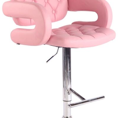 Bar stool Dublin pink 55x62x103 pink leatherette metal