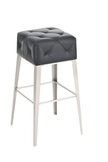 Tabouret de bar Plano noir 41x41x77 cuir artificiel noir acier inoxydable 1