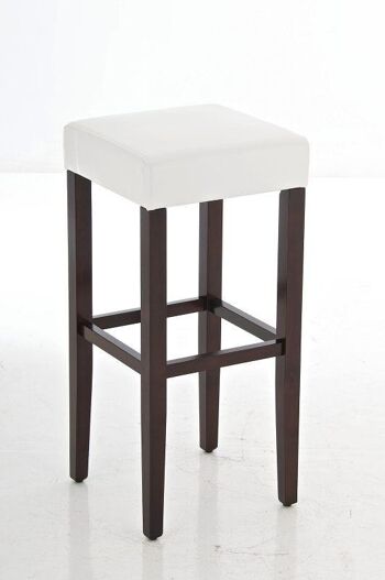 Tabouret de bar Dion cappuccino/blanc 38x37x81 cappuccino/similicuir blanc Bois