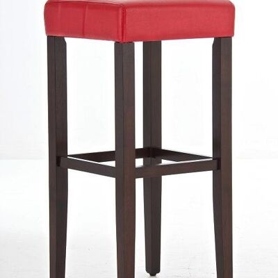 Sgabello bar Dion cappuccino/rosso 38x37x81 cappuccino/rosso similpelle Legno