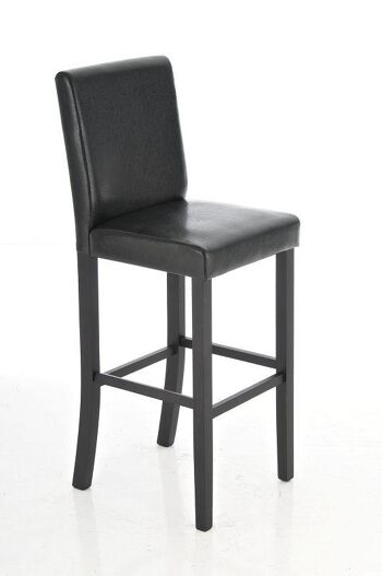 Tabouret de bar Perry noir noir 44,5x43,5x118 simili cuir noir noir Bois 1