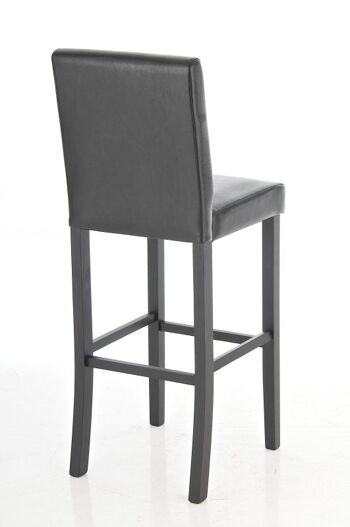 Tabouret de bar Perry noir noir 44,5x43,5x118 simili cuir noir noir Bois 3