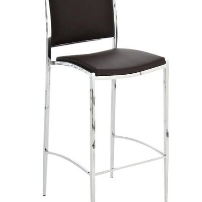 Bar stool Preston brown 44x43x110 brown metal Chromed metal
