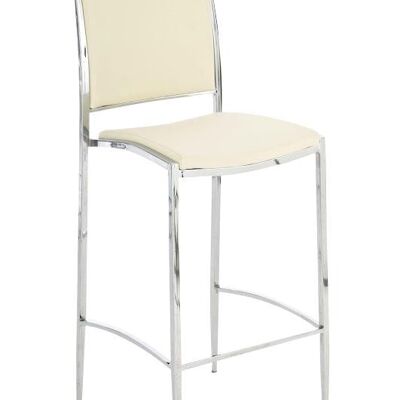 Bar stool Preston cream 44x43x110 cream metal Chromed metal