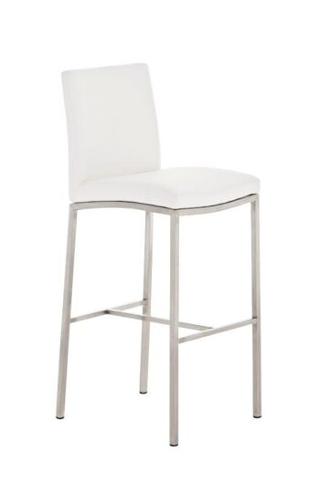 Tabouret de bar Freeport blanc 49x40x110 cuir artificiel blanc acier inoxydable 1