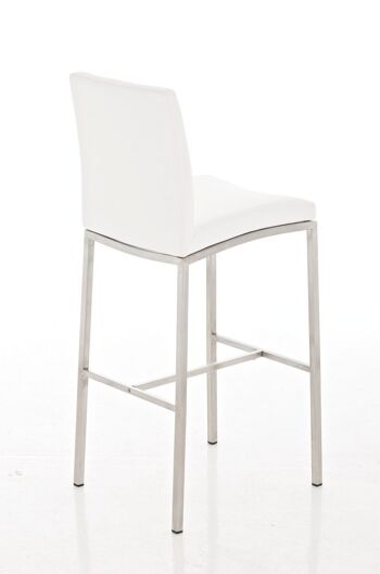 Tabouret de bar Freeport blanc 49x40x110 cuir artificiel blanc acier inoxydable 3