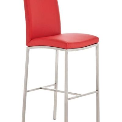 Barkruk Freeport rood 49x40x110 rood kunstleer roestvrij staal