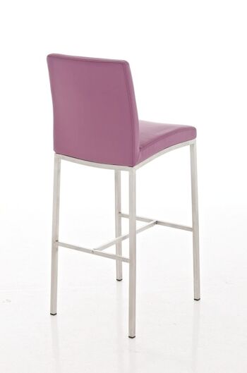 Tabouret de bar Freeport violet 49x40x110 cuir artificiel violet acier inoxydable 3