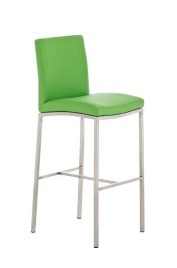 Tabouret de bar Freeport végétal 49x40x110 cuir artificiel végétal acier inoxydable 1