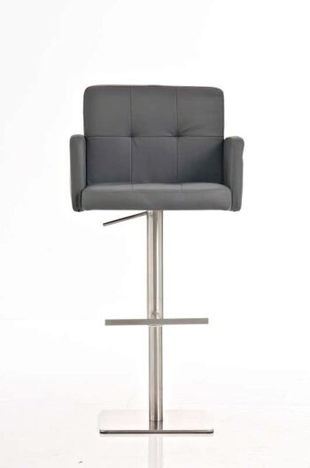 Tabouret de bar Memphis Grey 50x57x96 Similicuir gris acier inoxydable 2