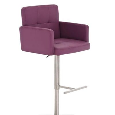 Taburete de bar Memphis violeta 50x57x96 polipiel violeta acero inoxidable