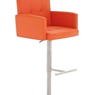 Barhocker Memphis orange 50x57x96 orange Kunstleder Edelstahl