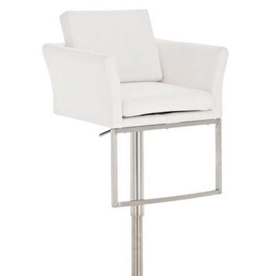 Tabouret de bar Burley blanc 54x60x89 cuir artificiel blanc acier inoxydable