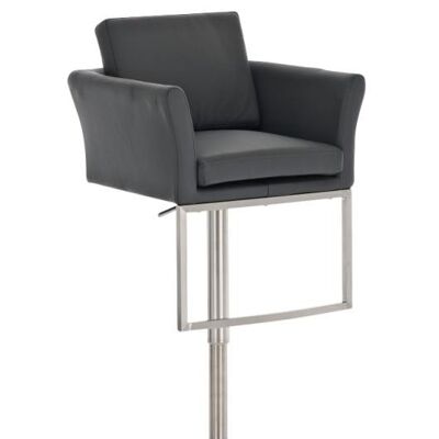 Tabouret de bar Burley Grey 54x60x89 Similicuir gris acier inoxydable