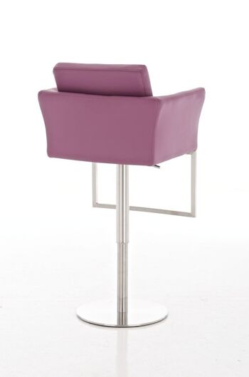 Tabouret de bar Burley violet 54x60x89 cuir artificiel violet acier inoxydable 3