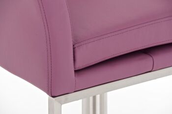 Tabouret de bar Burley violet 54x60x89 cuir artificiel violet acier inoxydable 5