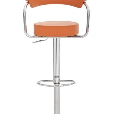 Taburete de bar Italia naranja 49x52x109 polipiel naranja Metal cromado