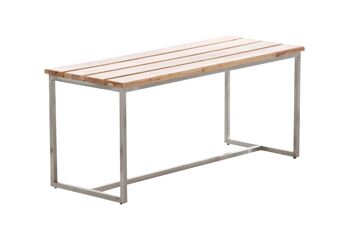 Banc Barci naturel 40x100x48 bois naturel acier inoxydable 1