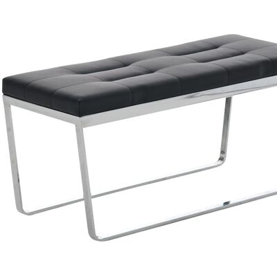 Canapé Lusano noir 40x100x47 similicuir noir Métal chromé