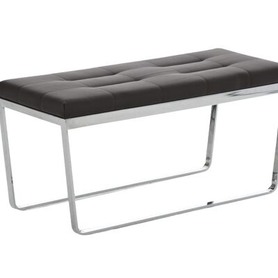 Bench Lusano brown 40x100x47 brown artificial leather Chromed metal