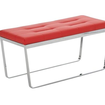 Sofa Lusano red 40x100x47 red leatherette Chromed metal