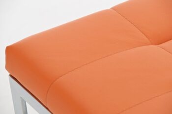 Banc Lusano orange 40x100x47 simili cuir orange Métal chromé 3