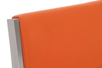 Tabouret de bar ECO orange 43x42x91 cuir artificiel orange acier inoxydable 3