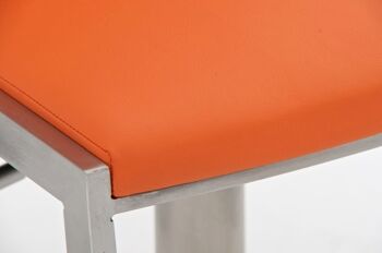 Tabouret de bar ECO orange 43x42x91 cuir artificiel orange acier inoxydable 4