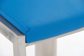 Tabouret de bar ECO bleu 43x42x91 cuir artificiel bleu acier inoxydable 4