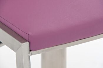 Tabouret de bar ECO violet 43x42x91 cuir artificiel violet acier inoxydable 4