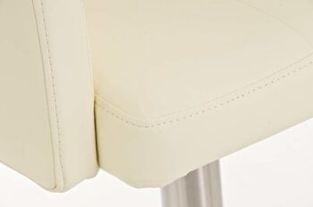 Tabouret de bar Memphis crème 50x57x96 crème simili cuir inox 3