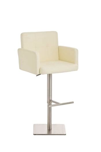 Tabouret de bar Memphis crème 50x57x96 crème simili cuir inox 7