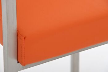 Tabouret de bar Atlantic orange 54x49,5x97 cuir artificiel orange acier inoxydable 3